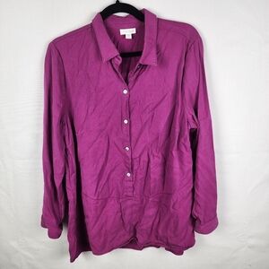 J Jill Shirt Womens Magenta Casual Comfort Tunic